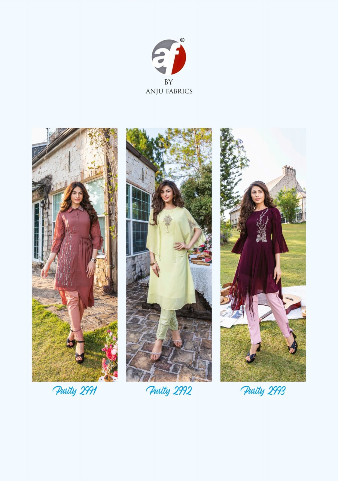 Purity Vol 4 By Af Foux Georgette Party Wear Designer Kurti With Bottom Wholesale Market In Surat